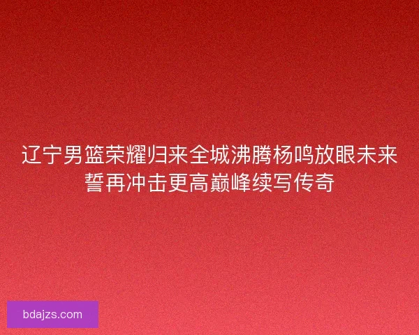 辽宁男篮荣耀归来全城沸腾杨鸣放眼未来誓再冲击更高巅峰续写传奇